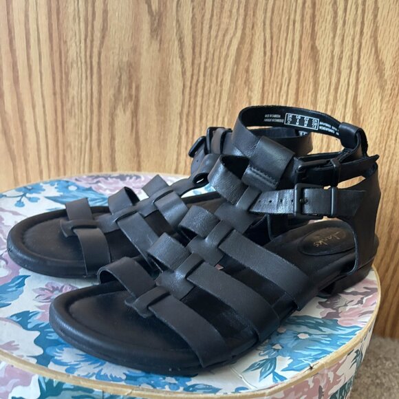 Clarks Black Gladiator Sandals - Picture 1 of 9